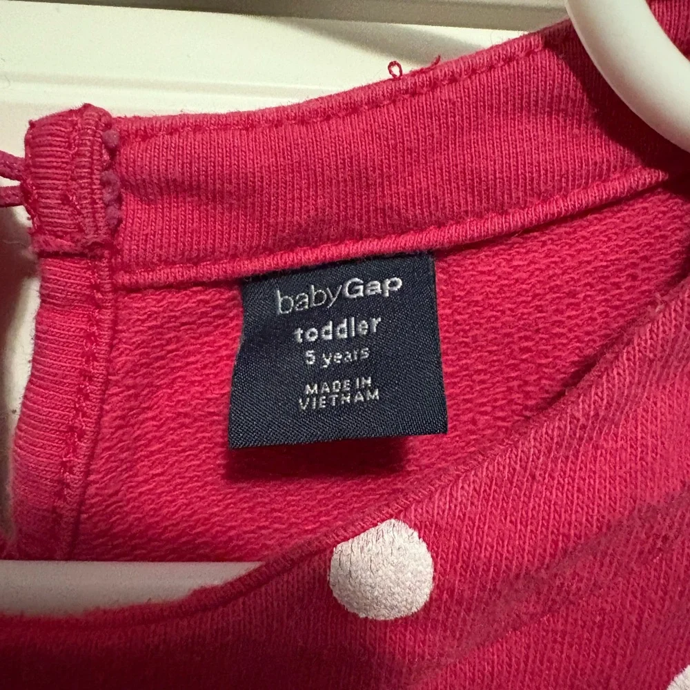 GAP Pink and White Polka Dot Toddler Dress size 5